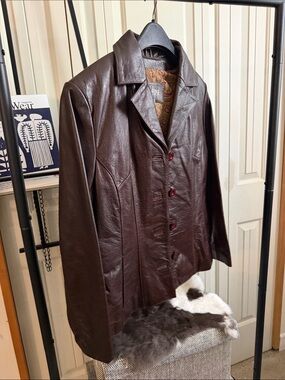 Wilsons Leather Men's Deep Brown Button-Front Trench Coat